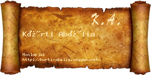Kürti Abélia névjegykártya